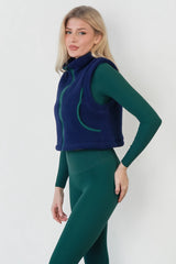 Vitality Polar Fleece Cropped Vest - Oxford