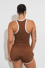 Vitality Motive Racer Tank - Toffee Contrast