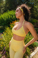 Cloud II™ Micro Halter Bra - Sunny Microfloral