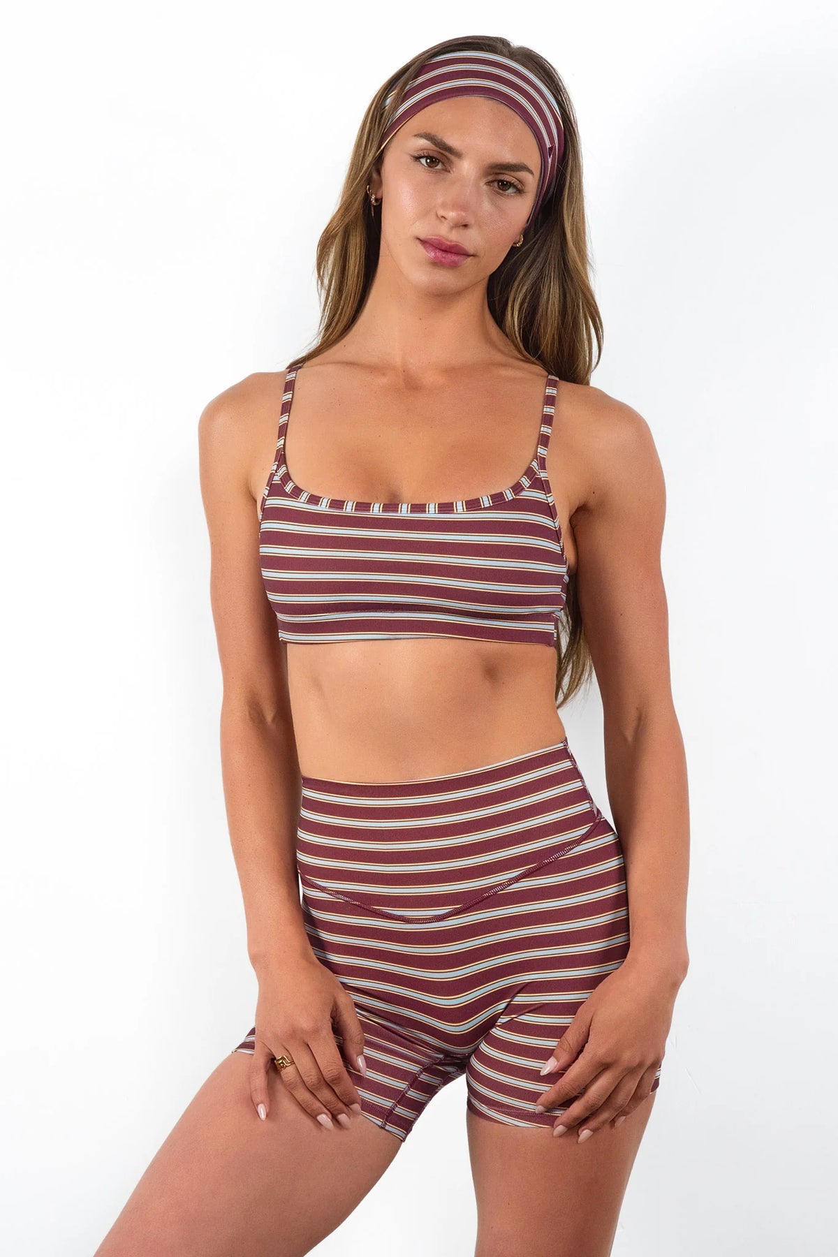 Cloud II™ Stream Bra - Maroon Stripe