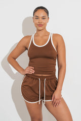 Vitality Motive Racer Tank - Toffee Contrast