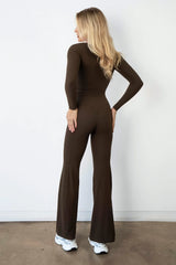 Cloud II™ Rib Wide Leg Trouser - Walnut