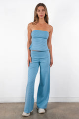 Vitality Microstripe Foldover Pant - Meadow Microstripe