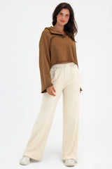 Vitality Homebody® Wide Leg Trouser - Ivory Washed