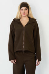 Vitality Polar Fleece Full Zip Hoodie - Toasted Walnut