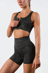 Vitality Pulse® Zip Bra - Woodgrain